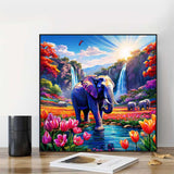 OFRKE Diamond Painting Kits for Adults Beginners 5D Diamond Art Kits with Round Diamonds Gem Art Full Drill Elephant Painting for Home Wall Decor Gifts 12x16inch OFRKE