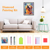 RICUVED Diamond Art Kits for Adults, Dog Diamond Art Kits Full Drill 5D Animal Diamond Art, Golden Retriever Gem Dots Art and Crafts for Gift Home Wall Decor 12x16 Inch/30x40cm RICUVED