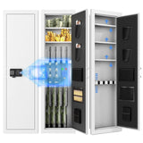 Bonusall 53" Wall Gun Safes Between Stud with Fingerprint Lock,Assembled Shotgun Safe with 3 Removable Shelf,4 Wall Gun Cabinet for Rifles and Pistols with Adjustable Racks (White) Bonusall