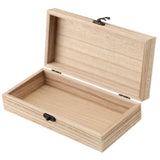 MUKLEI 12PCS Unfinished Wooden Boxes, 7.8 x 3.9 x 1.9 Inches Rectangle Wood Box with Hinged Lids, Small Storage Box for Crafts, Jewelry MUKLEI