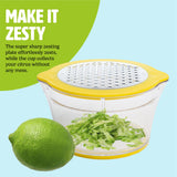 Tasty 4-in-1 Citrus Juicer and Zester, Multifunctional Kitchen Gadget, Dishwasher Safe, 16-Ounce Capacity, 2-Cup, Yellow Tasty