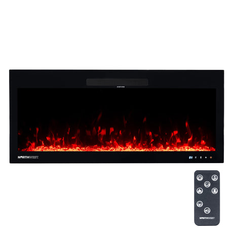 Northwest Electric Fireplace - 42 Inch Wall Mounted Fireplace with Fire Crackling Sounds and Remote to Adjust LED Flames, Timer, Heat, and More Northwest