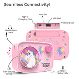 WonderBuddy Kids Story Box Audio Player, 500+ Preloaded Stories & Rhymes with Storybook DIY Art Kit, Voice Recorder, Content Upgrade, Bluetooth, Birthday Gift for Girls 3+ Years- Unicorn WonderBuddy