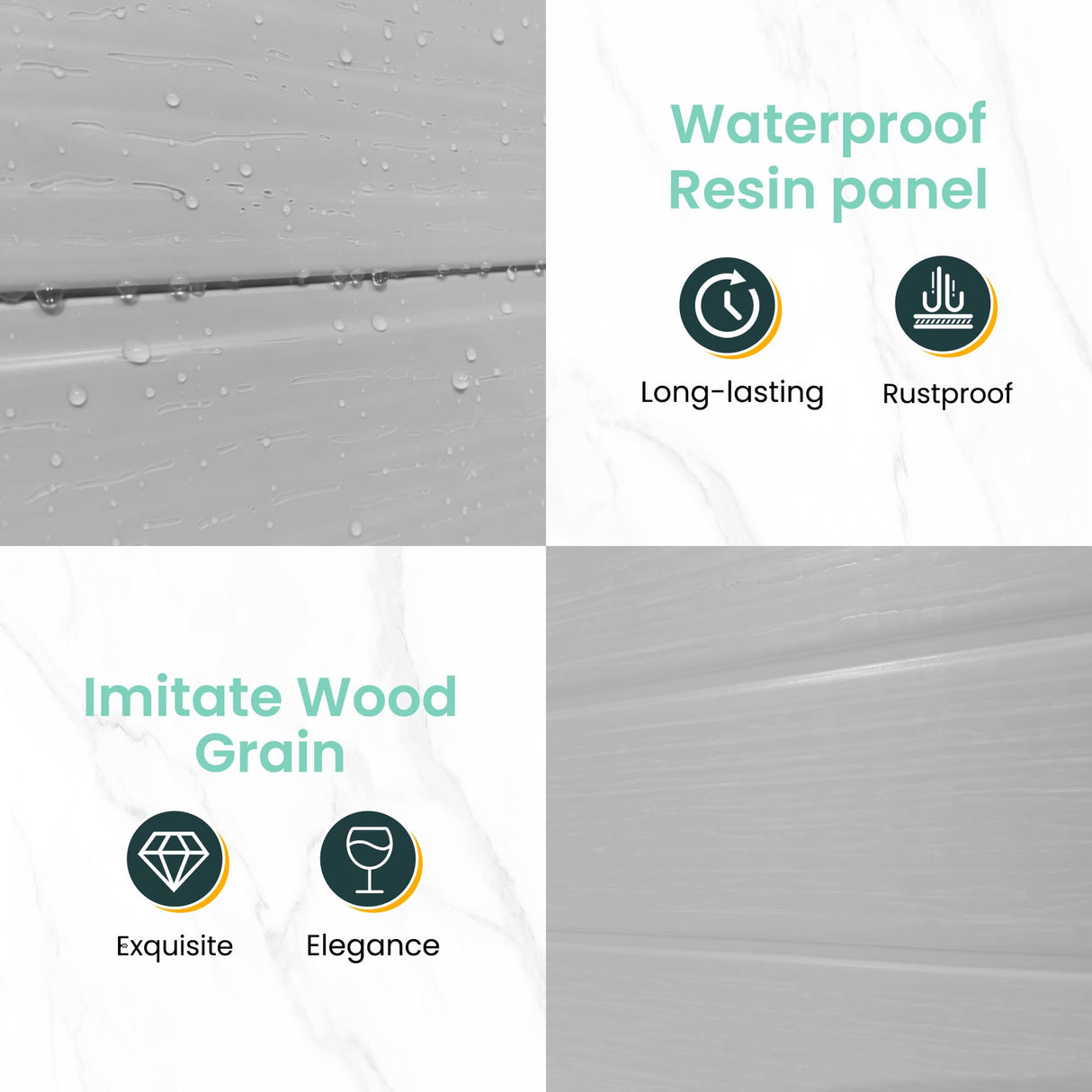 UDPATIO Outdoor Resin Storage Shed 6x4.5 FT, Plastic Garden Shed for Bike, Garbage Can, Tool, Outside Sheds with Lockable Door for Backyard, Patio, Lawn, Grey & White UDPATIO