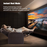 comfiroom Home Theater Seating seats Classic Series Top Grain Nappa Leather Recliner Chair Dual Power Movie Theater Chairs Gaming Sofa Electric Headrest with Tray Table Type-C Charger(BROWN, Row of 3) comfiroom