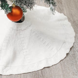 Mini White Tree Skirt,21 Inches Knitted Christmas Tree Skirt,Christmas Tree Decorations, Farmhouse Christmas Decor Xmas Holiday Home Party Decorations TWSANTAMAS