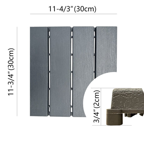 60 sq. ft Plastic Interlocking Deck Tiles,60 PCS,12"x12"(30 x 30cm) Waterproof Outdoor Flooring All Weather Use, Patio Floor Decking Tiles for Porch Poolside Balcony Backyard VVoodeinck