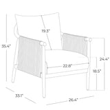 CHITA Braid Armchair, Modern Accent Chair for Living Room, Cream CHITA