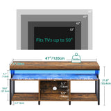 YITAHOME TV Stands for Living Room, Entertainment Center with Storage,TV Stand for 50/48 inch TV, LED TV Stand with Power Outlets, Industrial TV Console Cabinet, Retro Brown YITAHOME