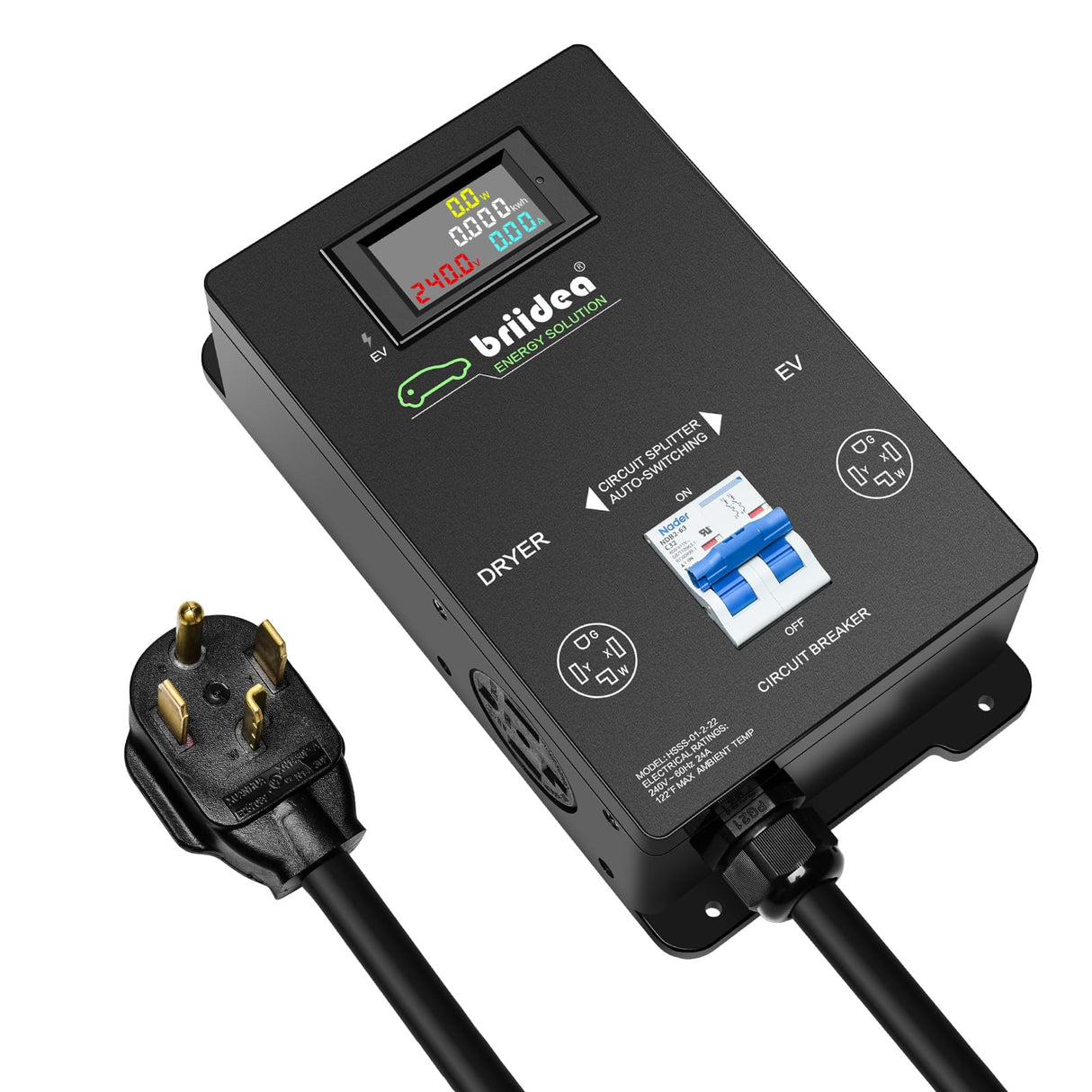 briidea Automatic Power Switch for Dryer and EV, Fast Charge Your EV, NEMA 14-30 briidea