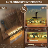 KORRTFID Now Playing Vinyl Record Stand, Vinyl Record Holder, Light Up Vinyl Record Display Stand, Vinyl Record Holder for Albums, Warm White Light with Fingerprint-Proof Acrylic Letters KORRTFID