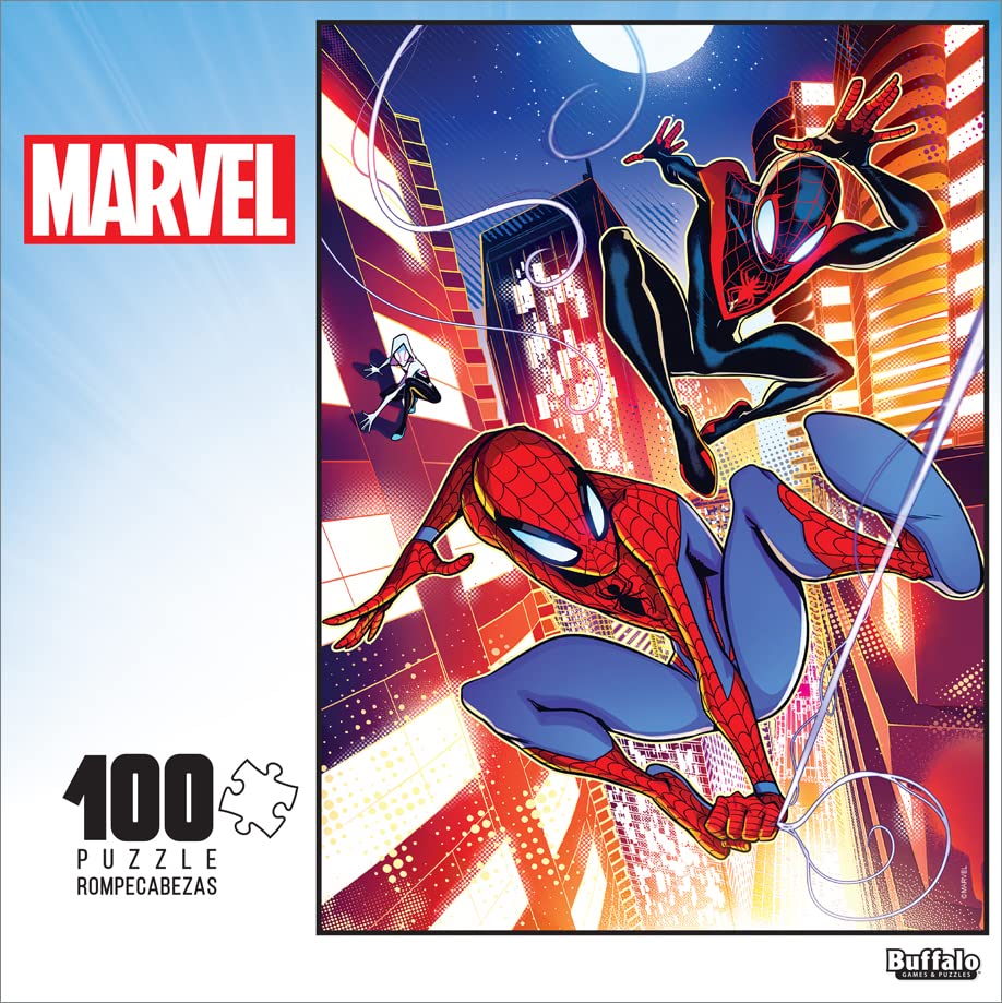 Buffalo Games - Marvel -Action: Spider-Man #1-100 Piece Jigsaw Puzzle for Families -Challenging Puzzle Perfect for Game Nights - Finished Size is 15.00 x 11.00 Buffalo Games