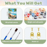 Ceiomez Paint by Numbers Kit for Adults Beach, Beach Paint by Numbers Kit for Adults, Adult Paint by Number Kits on Canvas for Home Decor Gift Art Work 16x20in Ceiomez