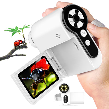 Laradola Microscope for Kids: Mini Pocket Digital Microscope 1000X Zoom Science Kits Learning & Educational STEM Toys for Age 3 4 5 6 7 8 10-12 Boys Girls Christmas Birthday Gifts Laradola