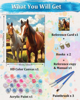 TOCARE Horse Paint by Numbers Kit for Adults,Horse Adult Paint by Number Canvas,Adults' Paint-by-Number Kits for Animals Lovers 16x20inch (Without Framed) TOCARE