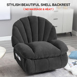 HOMYEDAMIC Recliner Chair Rocker Swivel, Comfortable Soft Fabric Shell Shape with Storage 360 Swivel Manual Big Tall Single Reclining Sofa for Adults Living Room Bedroom (NMH-Grey) HOMYEDAMIC