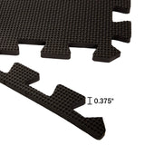 EVA Foam Mat Tiles 24-Pack - 96 SQ FT of Interlocking Padding for Garage, Playroom, or Gym Flooring - Exercise Mat or Baby Playmat by Stalwart (Black) Stalwart