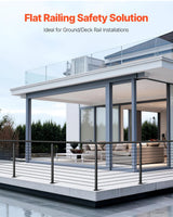 VEVOR 4 Pack Cable Railing Post, 42"x2"x2" Level Drilled Deck Railing Post, SUS304 Stainless Steel Black Cable Railing System Kit for Indoor Outdoor Deck Balcony, 4JZLGZXHS106URZU0001V0 VEVOR