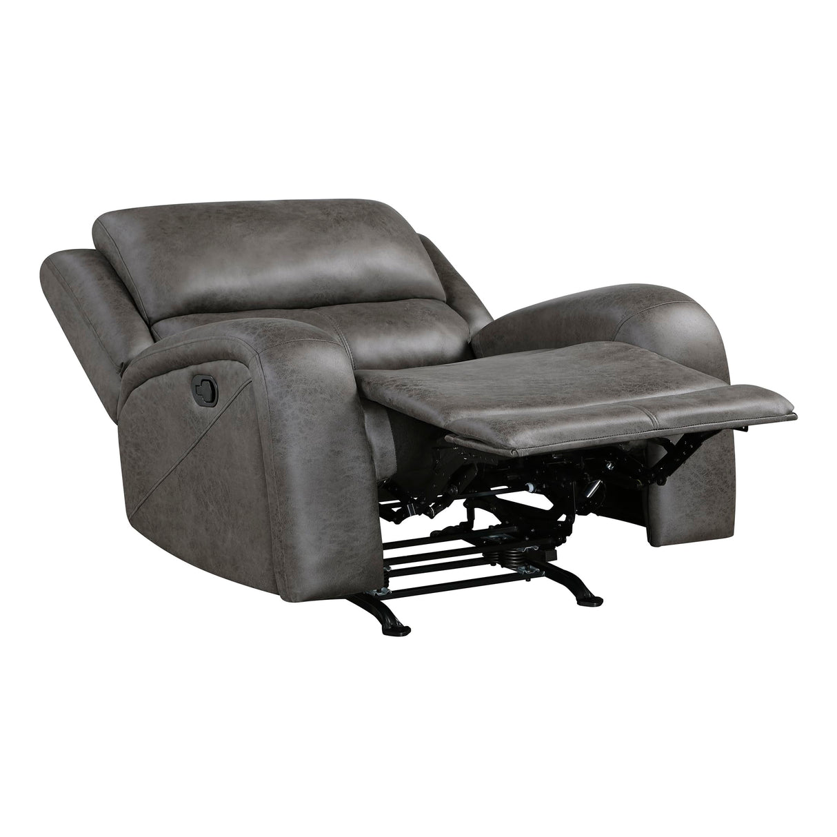 Lexicon Rocker Recliner Chair, Reclining Rocking Chair, Home Theater Reclining Seat, Manual Recliner Seat for Living Room, Nursery, Bedroom, Office, Apartment, Grey Lexicon