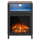 WAMPAT Fireplace TV Stand for TVs up to 110 inch, 4 in 1 Modern Entertainment Center with LED Lights & Adjustable Shelf, TV Console for Living Room,Brown WAMPAT