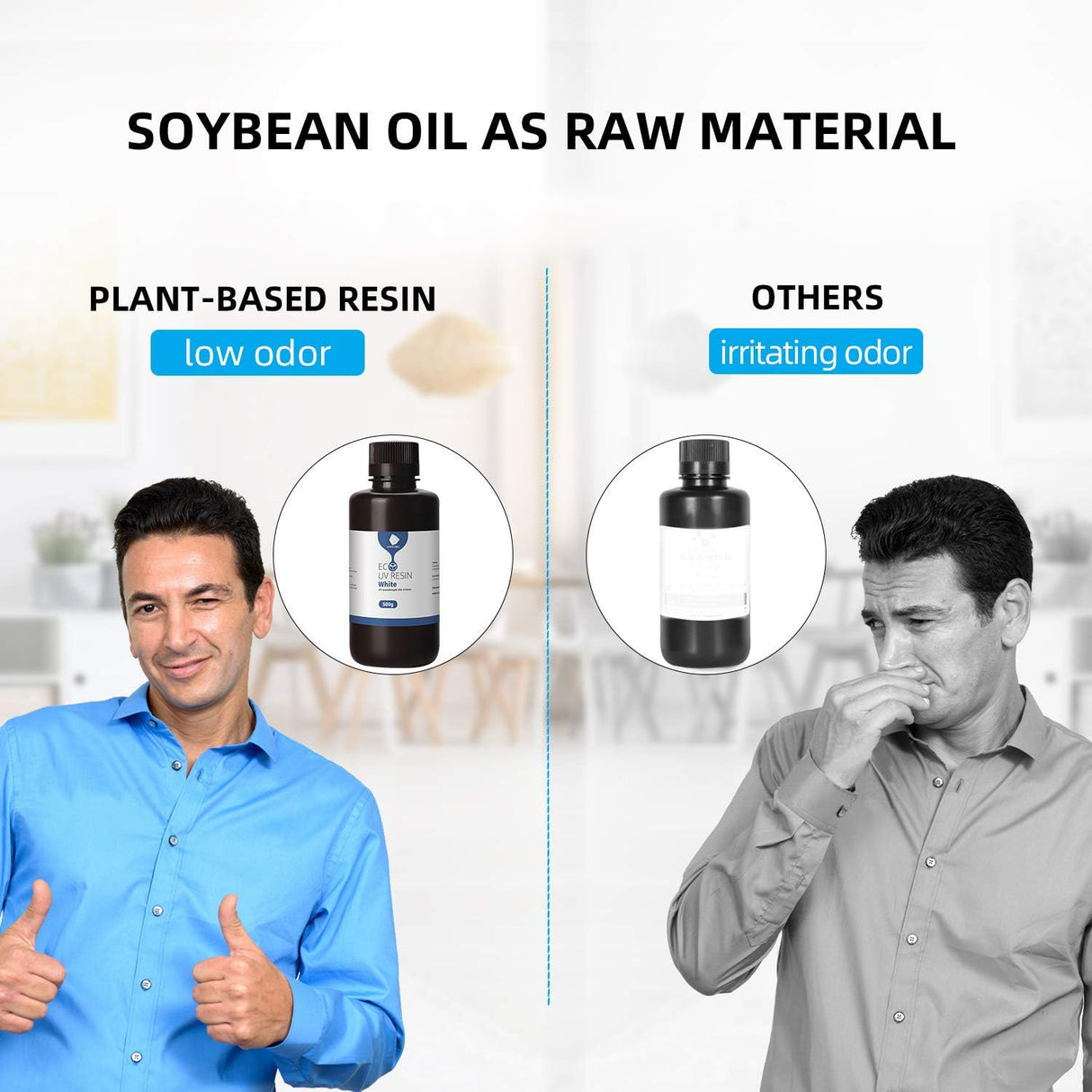 ANYCUBIC 3D Printer Resin, 405nm UV Plant-Based Rapid Resin, Low Odor, Photopolymer Resin for LCD 3D Printing, 500g Grey ANYCUBIC