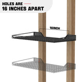 Ultrawall Wall Mounted Storage Shelf for Garage, 4 Pack Metal Shelf Rack, Heavy-Duty Wall Organizer Shelves Suitable for Shop, Shed, Garage 23.5inch x 12inch(Black) Ultrawall