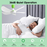 Roodike Mini USB Ceiling Fan for Camping Tent, 17" Portable Hanging Ceiling Fan for Outdoor Gazebo or RV, 13.2ft Long Cord with on/off Button, DC 5V, 330 RPM Rotation Speed, 36 dB Quiet Roodike