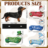 Anglechic 42 Pcs Interchangeable Christmas Dachshund Decor Holiday Seasonal Sign Wiener Dog Thanksgiving Tier Tray Decoration Farmhouse Wood Home Office Desk Accessory Welcome Ornament Pet Lover Gift Anglechic