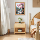 Lxmsja Cherry Blossoms Diamond Art Kits for Adults, Waterfalls Diamond Painting Kits for Beginners, 5D DIY Full Drill Gem Art Crafts for Adults, Home Wall Decor 12x16 inch Lxmsja