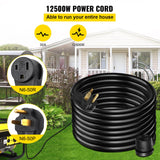 VEVOR Extension Cord, 50ft 250 Volt, 10 Gauge Heavy Duty Outdoor Welder Extension Cord with 10 Awg 3 Prong, 50 Amp Power Extension for Welding Machines, NEMA 6-50 Plug, ETL Approved, Black VEVOR