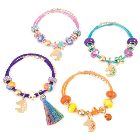 Make It Real: Unicorn Academy: Enchanting Unicorn Charms Bracelet Kit - 39pc DIY Jewelry Craft, Make 4 Charm & Bead Bracelets, Netflix Series, Kids 8+ Make It Real