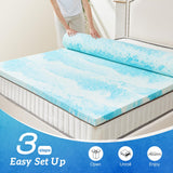 Sweetcrispy Mattress Topper King, 3 Inch Thick Memory Foam Gel Infused Cooling Toppers Pad for King Size Bed, Sleeper Sofa, RV, Camper, CertiPUR US Certified, Ventilated and Breathable Sweetcrispy
