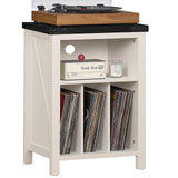 Record Player Stand with Vinyl Record Storage Holds up to 160 Albums,Large Wood Record Player Table Dispaly Shelf，White Turntable Stand Cabinet for Living Room,Bedroom,Office 8 Joaxswe