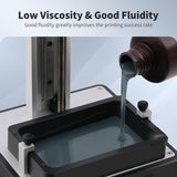 ANYCUBIC 3D Printer Resin, Water Washable Resin 8K, No Need Extra Alcohol and Easy to Clean, Fast Curing, Low Odor, Wide Compatibility for All LCD Resin 3D Printers (HD Grey, 1kg) ANYCUBIC