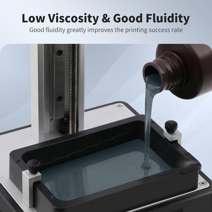 ANYCUBIC 3D Printer Resin, Water Washable Resin 8K, No Need Extra Alcohol and Easy to Clean, Fast Curing, Low Odor, Wide Compatibility for All LCD Resin 3D Printers (HD Grey, 1kg)