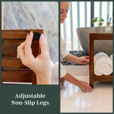 Teak Shower Bench - Fully Assembled 30 Inch Shower Bench with Shelf | Water Resistant Shower Benches for Inside Shower to Sit On | Wooden Shower Bench for Spa, Garden | Adjustable Non-Slip Feet The Teaky Hut