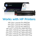 HP 410A Black Toner Cartridge | Works with HP Color LaserJet Pro M452 Series, HP Color LaserJet Pro MFP M377, M477 Series | CF410A HP