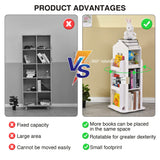 LEATOVOP 360° Rotating Bookshelf – Multi-Functional White Bookcase Storage Rack for Kids & Adults LEATOVOP