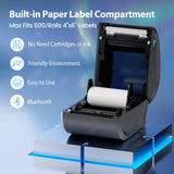 Omezizy Bluetooth Thermal Label Printer 4x6 - D520BT Thermal Shipping Label Printer for Small Business, Wireless Label Printer with Built-in Label Holder, Compatible with USPS, Shopify Omezizy