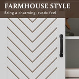 RoyalCraft Farmhouse TV Stand with Sliding Barn Door for TVs up to 65+ Inch, 34" Tall Entertainment Center, Wood Media Console Storage Cabinet for Bedroom, Living Room, White and Rustic Oak RoyalCraft