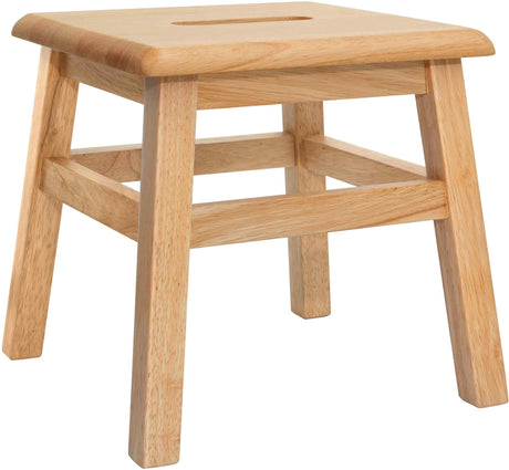 eHemco Solid Hardwood Step Stool for Adults and Kids, 12.25 Inches, Natural, Fully Assembled eHemco