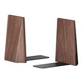 muso wood Book Ends, Handmade Wooden Bookends for Heavy Books, Creative Beveled Bookends for Shelves, Non-Skid Book Ends, Walnut-1Pair muso wood