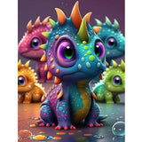 Dinosaur Diamond Painting Kits for Adults Beginners - Cartoon 5D Full Drill Round Diamond Art Kits Anime Dargon Diamond Dots Paintings with Diamonds Gem Art Picture Crafts Home Decor 8x12 inch CoHraeu