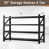 ZAOUS 5000LBS Metal Garage Shelving Unit 71" W Storage Shelves Heavy Duty 4 Tier Adjustable Garage Storage Racks Industrial Shelving Utility Rack Shelf for Warehouse/Basement 71" Wx24 Dx70 H ZAOUS