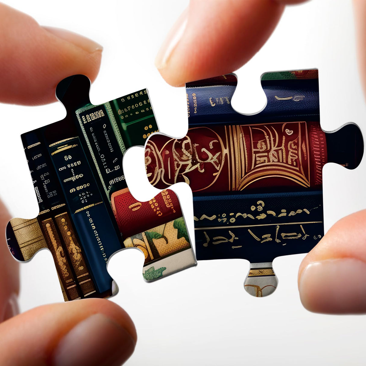 Vintage Library Bookshelf Jigsaw Puzzle 1000 Piece for Adult, Funny Books Challenging Painting Jigsaw Puzzles, Art Aesthetic Difficult Puzzle Larkipuzz