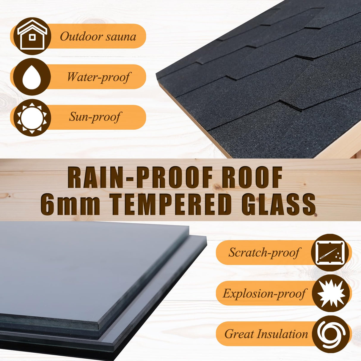 1 Person Far Infrared Home Sauna,Outdoor Indoor Wooden Dry Sauna Room with 5 Graphene Heating Panels,1400W/110V Tempered Glass Door, Oxygen Ionizer, 7 Chromotherapy Lights, Bluetooth Sound System Homsido