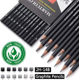 YUANCHENG Professional Drawing Sketching Pencil Set - 12 Pieces,Graphite,(14B - 2H), Graphite Pencils for Drawing, Shading Pencils for Sketching,Artist Pencils for Beginners,Drawing Art YUANCHENG
