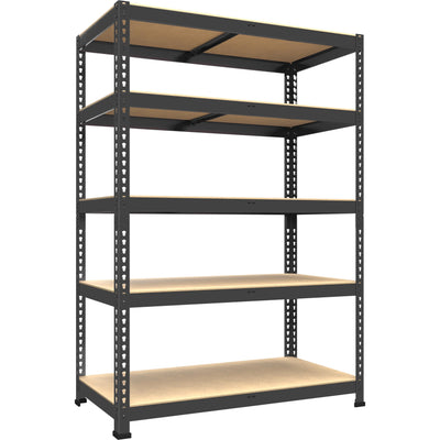 PrimeZone Heavy Duty Storage Shelves - 5 Tier 35.5" W x 15.75" D x 71" H Adjustable Garage Storage Shelving, Metal Storage Utility Rack Shelf Unit for Warehouse Pantry Closet Kitchen, Black