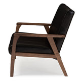 Baxton Studio Nikko 2-Seater Sofa, 29.45LX44.66WX31.59H, Dark Brown Baxton Studio