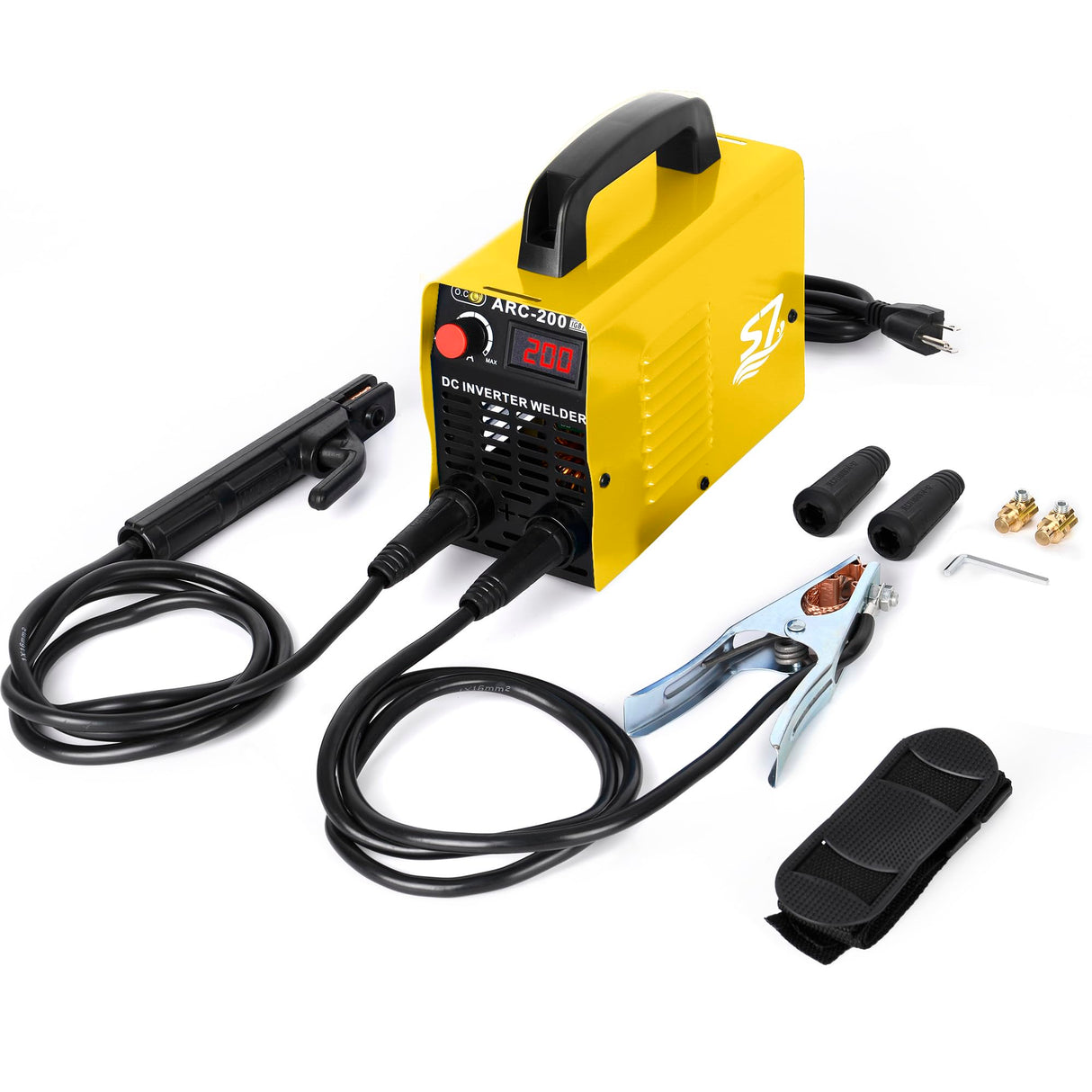 Welding Machine, 110V Plug, 200Amp Power,Beginner Welder With Display LCD Use Welding Rod Equipment Tools Accessorie S7